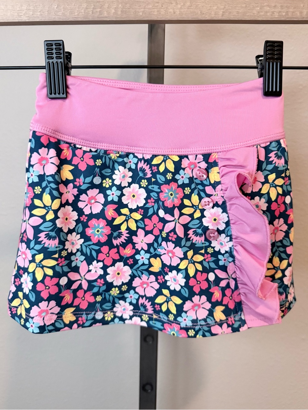 NWT Turtles & Tees infant/ toddler navy/flower power active skort
